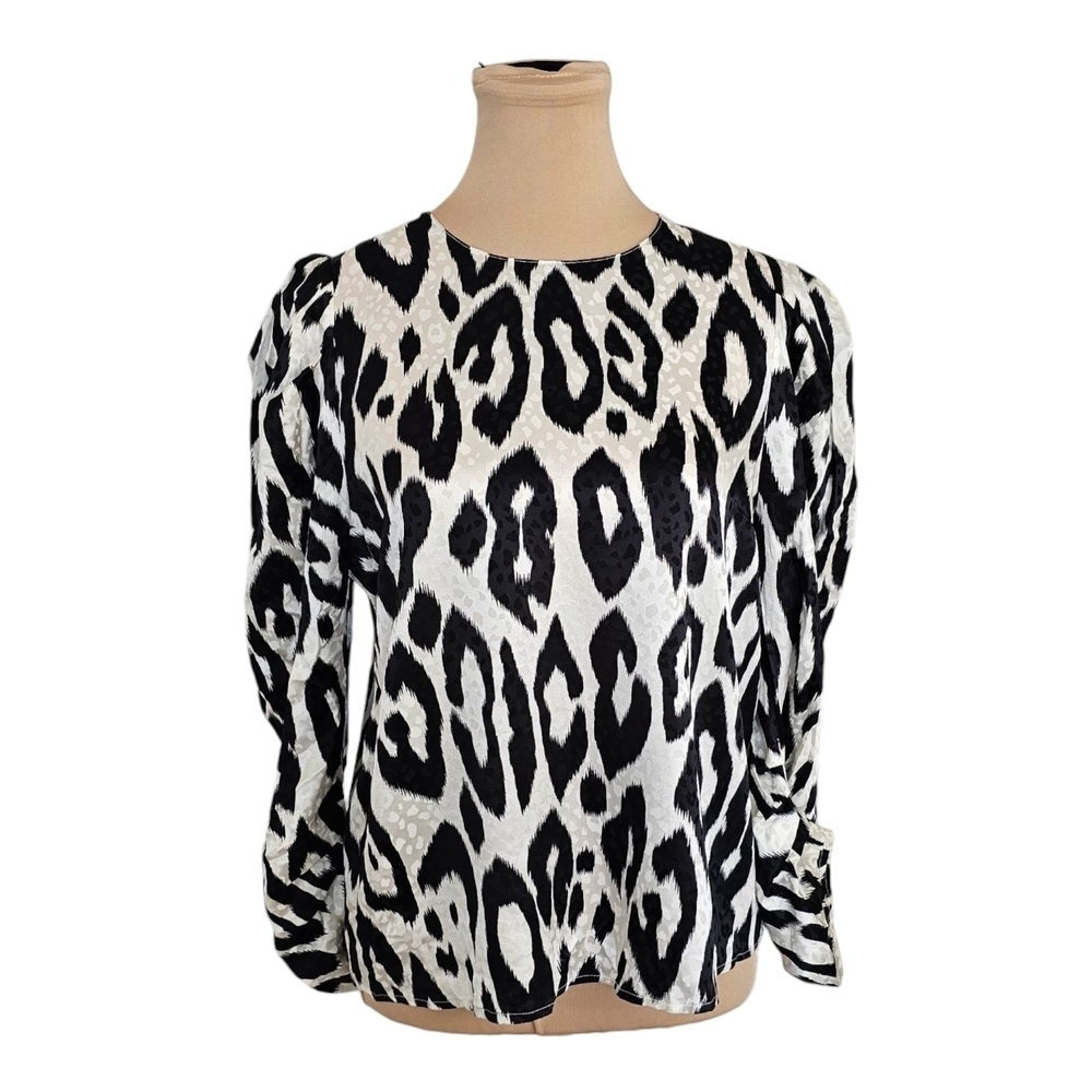 Ronny Kobo Collection Black and White Boxy Blouse Sz S